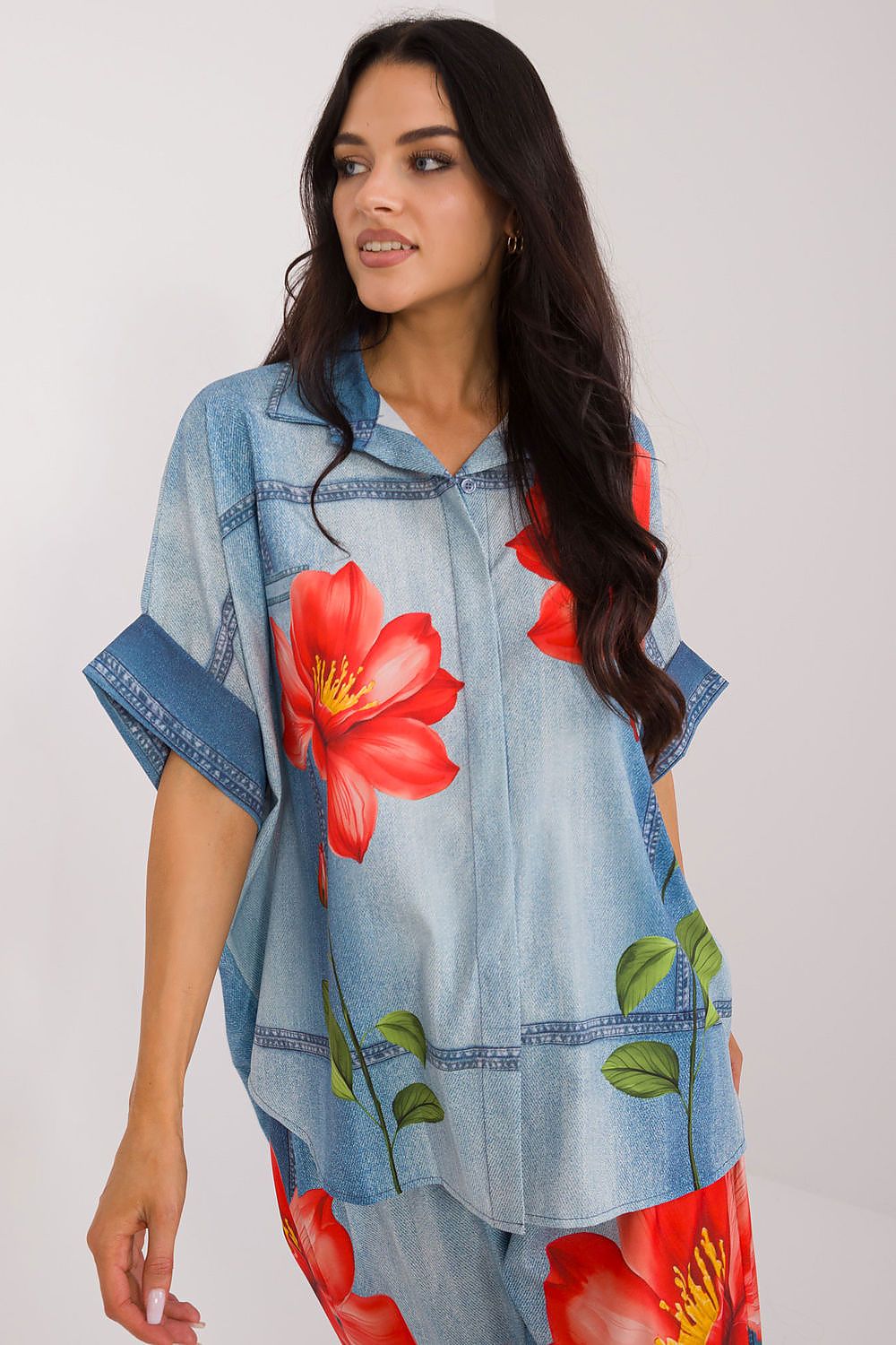 Overhemd met korte mouwen model 198386 Italy Moda
