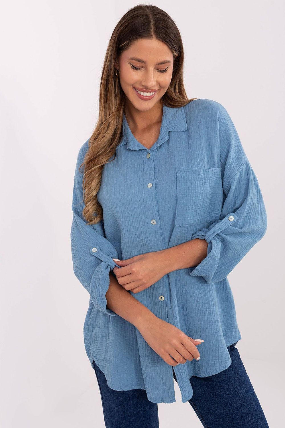 Overhemd met lange mouwen model 210008 Italy Moda