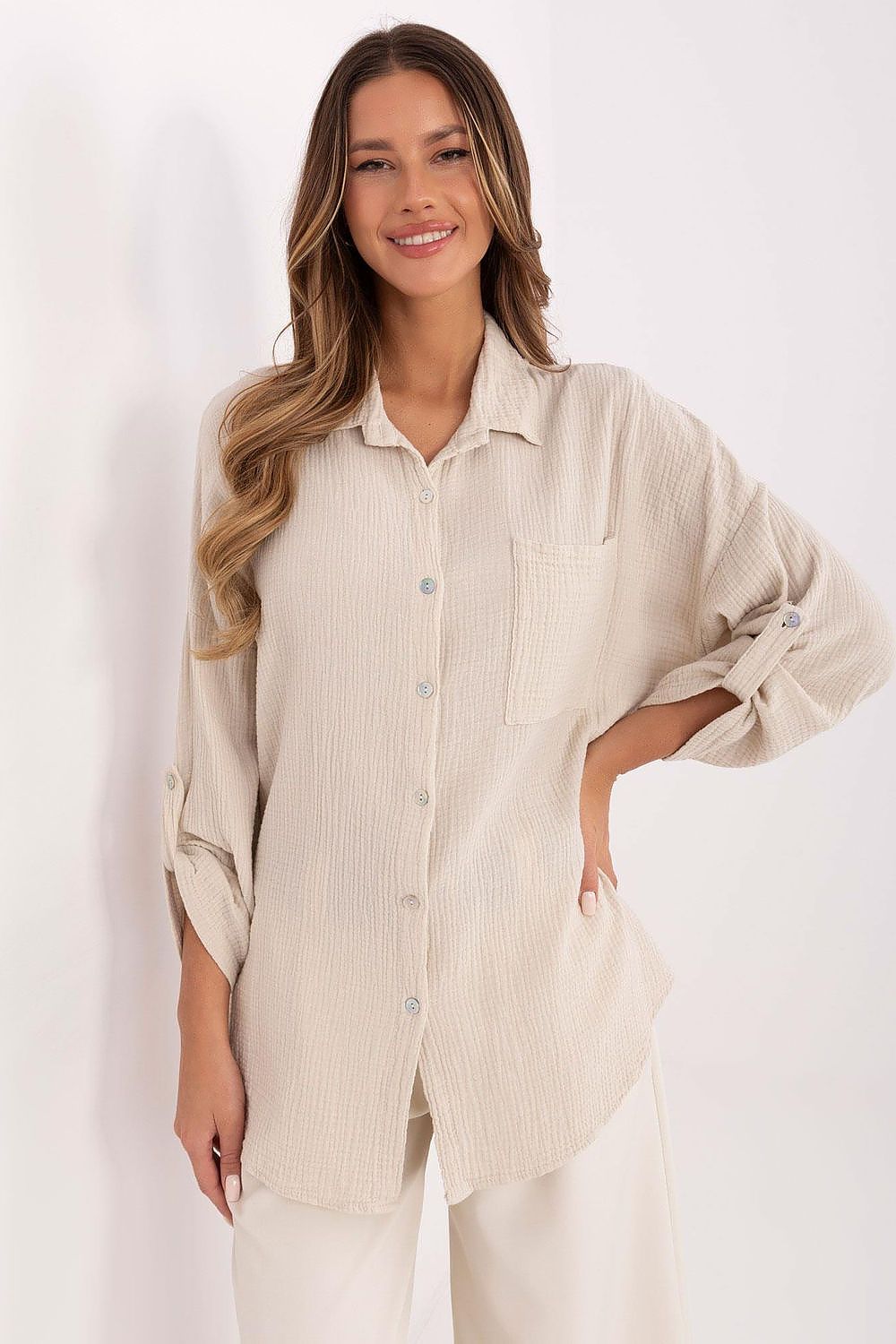 Overhemd met lange mouwen model 210011 Italy Moda
