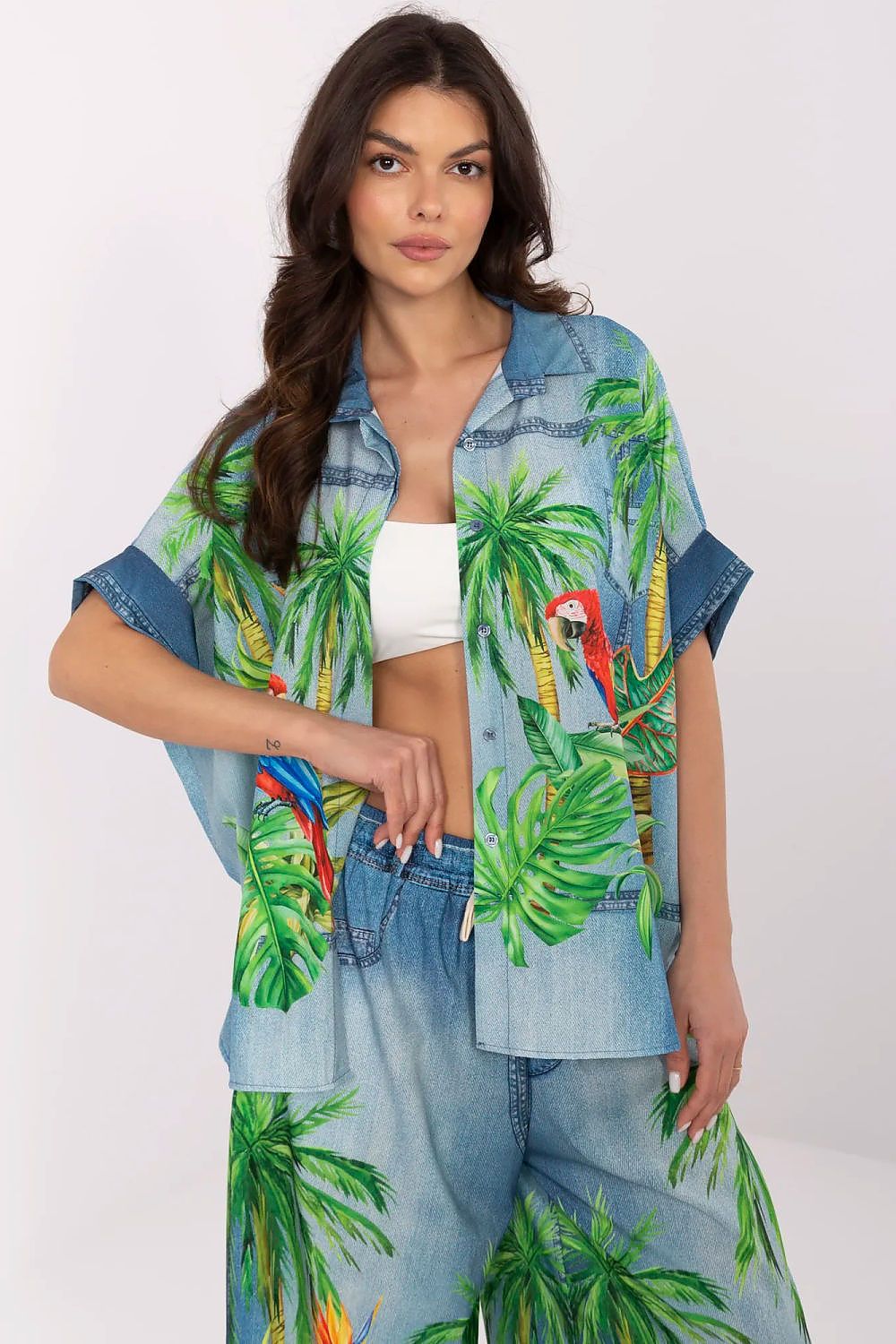 Overhemd met korte mouwen model 210034 Italy Moda
