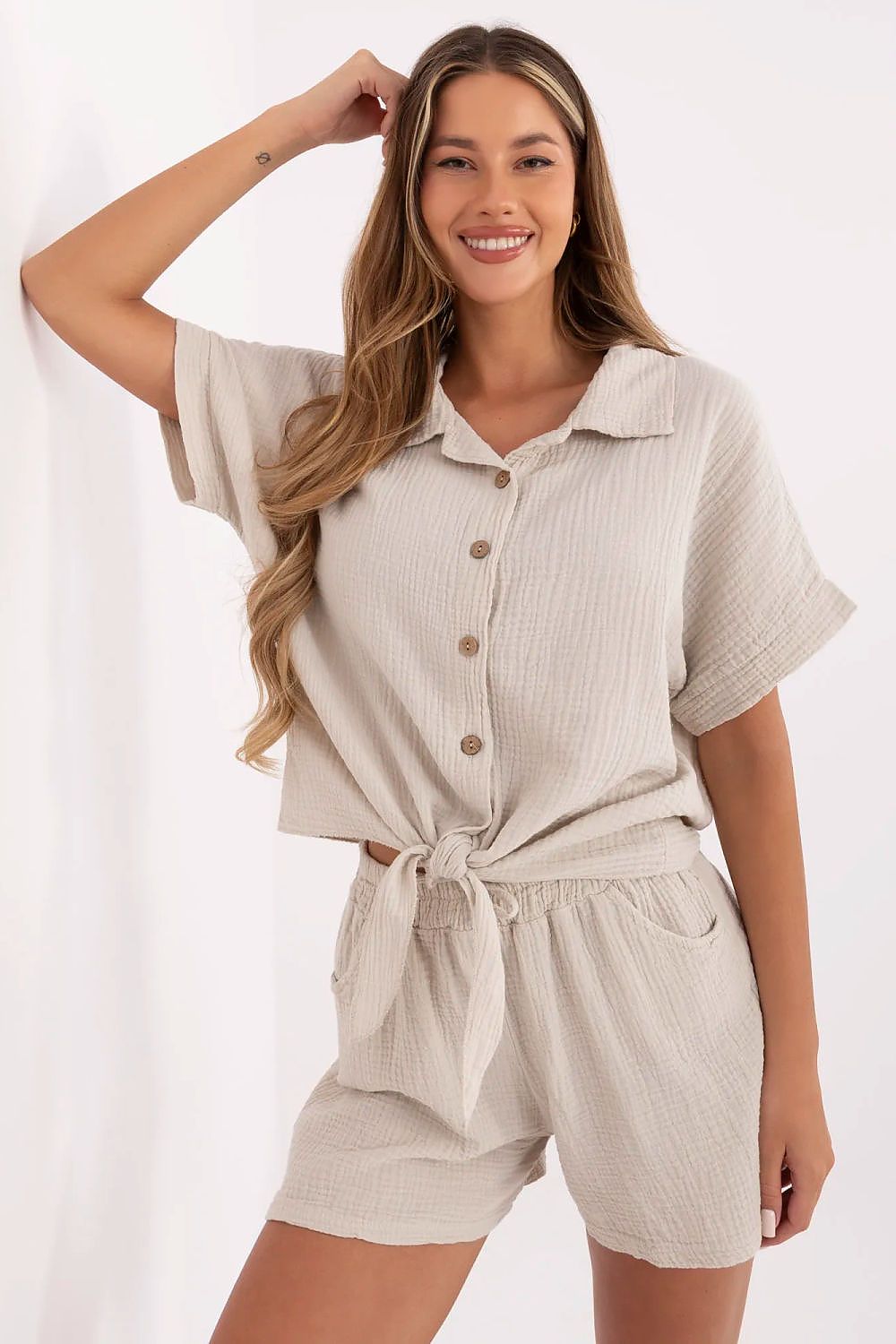 Overhemd met korte mouwen model 213867 Italy Moda